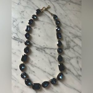J.Crew blue jewels fashion necklace, gold tone